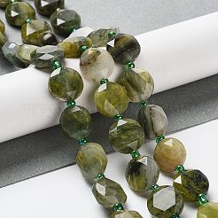 Natürliche grüne Linie Jaspis Perlenstränge&nbsp;G-NH0004-009