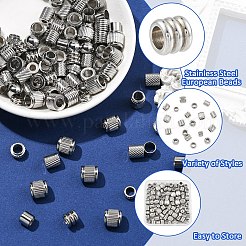 90 Stück 9 Stile Edelstahl European Beads&nbsp;OPDL-YW0001-10