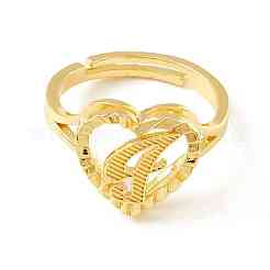 Anillos ajustables del alfabeto de latón chapado en oro real de 18k&nbsp;RJEW-M139-18I