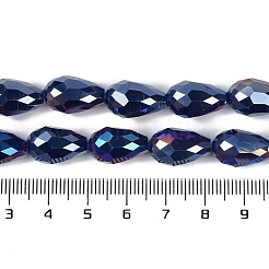 Brins de perles de verre galvanisées de couleur unie opaque&nbsp;X-EGLA-N013-P6mm-B03