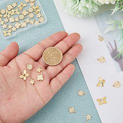 50 Stück Messing-Charms im 5-Stil mit Rack-Beschichtung&nbsp;KK-FH0004-69