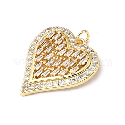 Colgantes de circonita cúbica transparente con micropavé de latón para el día de San Valentín&nbsp;KK-E799-01E-G