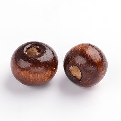 Perles en bois naturel teint&nbsp;WOOD-Q006-10mm-06-LF