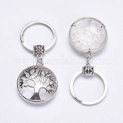 Natürlicher Quarzkristall keychain&nbsp;KEYC-G043-C07