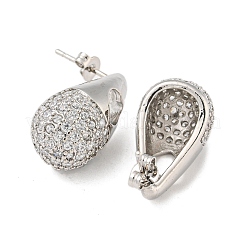 Boucles d'oreilles en laiton avec zircone cubique&nbsp;EJEW-Q799-02A-P