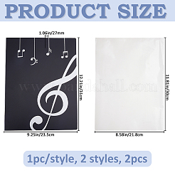 2 dossier de musique en plastique PVC de 2 styles&nbsp;DIY-FH0010-58