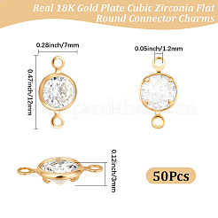 50 Stück Messing Pavé klar Zirkonia Verbinder Charms&nbsp;KK-BBC0023-16