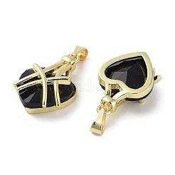 Vrais pendentifs en verre en laiton plaqué 18k or véritable&nbsp;KK-R161-01G