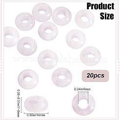 20 pièce de perles européennes en quartz rose naturel&nbsp;G-SP0001-01B-04