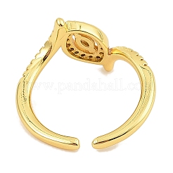 Bagues de manchette en laiton micro pavé de zircone cubique pour femmes&nbsp;RJEW-S392-16G