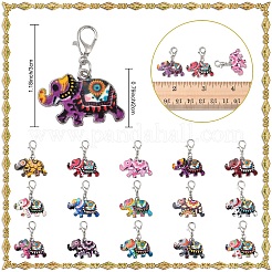 30 piezas 15 colores aleación esmalte colgante decoraciones&nbsp;HJEW-YW00518