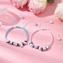 2 pz braccialetti di perline intrecciate con pietre preziose naturali regolabili per le donne&nbsp;BJEW-JB10993