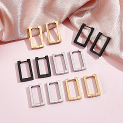 12 pièce de boucles d'oreilles créoles en acier inoxydable 316&nbsp;EJEW-UN0003-23A