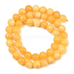 Naturels teints en blanc perles de jade brins&nbsp;GG-CBAEB22-B01-8mm-12
