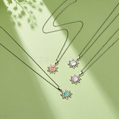 Collier avec pendentif œil de chat et soleil&nbsp;NJEW-JN03974