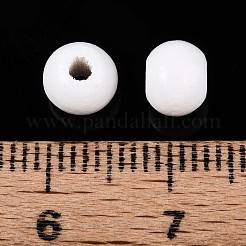 Sprühlackierte runde Perlen aus natürlichem Schima-Holz&nbsp;WOOD-T032-6mm-30