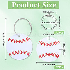 12 Stück PVC-Baseball-Gepäckanhänger&nbsp;AJEW-SP0004-23A