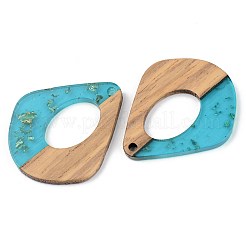 Pendentifs en résine transparente et bois de noyer&nbsp;RESI-S389-016A-B03