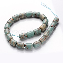Synthetische Aqua Terra Jaspis Perlen Stränge&nbsp;G-F224-01-10x14mm