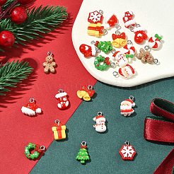 24 pièces 12 styles pendentifs en résine opaque sur le thème de noël&nbsp;RESI-FS0001-86A