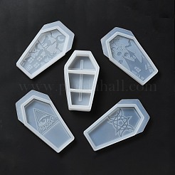 Kit de moldes de silicona para caja de almacenamiento con 3 compartimentos en forma de ataúd diy&nbsp;DIY-E044-01