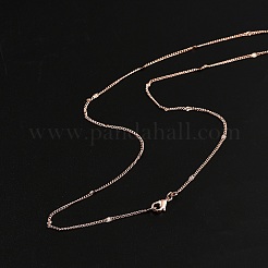 2 mm Panzerkettenhalsketten aus Messing mit Zahnstangenbeschichtung für Damen und Herren&nbsp;MAK-L044-24RG
