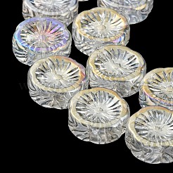 AB-farbig plattierte transparente Perlenstränge aus galvanisiertem Glas&nbsp;X-EGLA-G037-10A-AB02