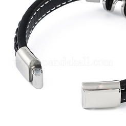 Geflochtene Armbänder aus Mikrofaser-Lederband&nbsp;BJEW-P328-12AS