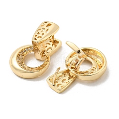 Orecchini a cerchio pendenti in zircone chiaro micro pavè di zirconi in ottone&nbsp;EJEW-E295-25KCG