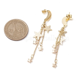 Mond & Stern Ohrstecker aus 304 Edelstahl&nbsp;EJEW-TA00504