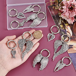 10 Stück 5 Stile Flügel tibetischen Stil Legierung Schuh Charms&nbsp;HJEW-PH02190
