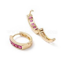 Orecchini a cerchio rettangolari con zirconi&nbsp;EJEW-B014-25G