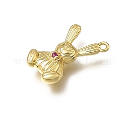 Colgantes de circonita cúbica púrpura micro pavé de latón&nbsp;KK-K427-27G
