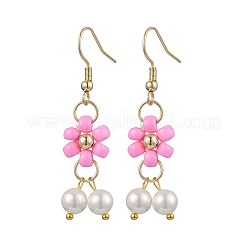 6 paio di orecchini pendenti con perle di conchiglia e semi di vetro di 6 colori&nbsp;EJEW-MZ00310