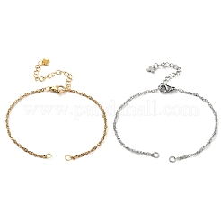 2 Stück 2 Farben 304 Edelstahl Singapur Kette Armbandherstellung&nbsp;AJEW-JB01332