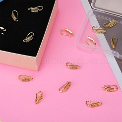 10 Paar Messing-Ohrringhaken mit Mikropavé und klarem Zirkonia&nbsp;ZIRC-SZ0005-12