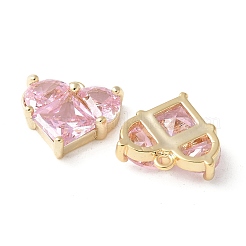 Pendenti in zirconi cubici trasparenti in micro pavè di ottone&nbsp;KK-Q031-42G-02