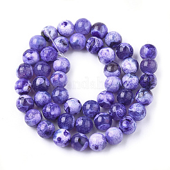 Naturelles feu crépitent agate perles brins&nbsp;X-G-S346-8mm-20