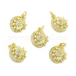 Pendentifs avec zircon cubiques à micro-pavés en laiton&nbsp;KK-E068-VB421
