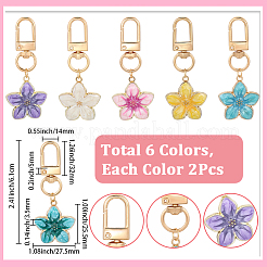 12 pendentif décoratif en forme de fleur en alliage émaillé&nbsp;HJEW-SC0002-79