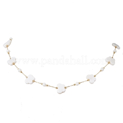 Colliers à maillons en acier inoxydable 304 et coquillage blanc naturel&nbsp;NJEW-JN05808
