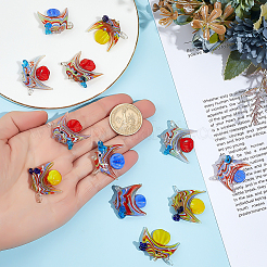 12pcs pendentifs en verre 3 couleurs&nbsp;FIND-OC0014-31