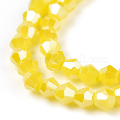 Brins de perles de verre galvanisées de couleur unie opaque&nbsp;EGLA-A039-P2mm-A05
