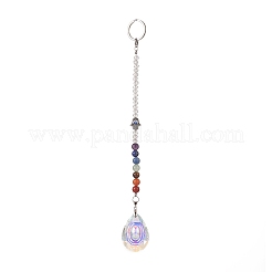 Pendule de radiesthésie perlé de pierres précieuses de chakra&nbsp;PALLOY-JF02023