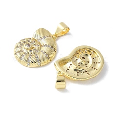 Pendentifs avec zircon cubiques à micro-pavés en laiton&nbsp;KK-F892-02G