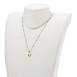 Colliers avec pendentif en forme de cœur et de patte de chien en acier inoxydable 304&nbsp;X-NJEW-JN03351-05