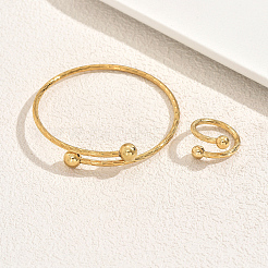 Minimalistische Armreif- und Ring-Sets aus Edelstahl für Damen&nbsp;UE9342
