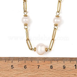 Colliers à chaîne trombone texturée en acier inoxydable 304 pour femmes&nbsp;NJEW-JN06657