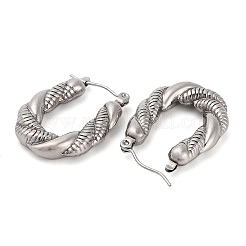 Boucles d'oreilles créoles en forme de larme en acier inoxydable 304 anti-ternissement&nbsp;EJEW-K259-03P