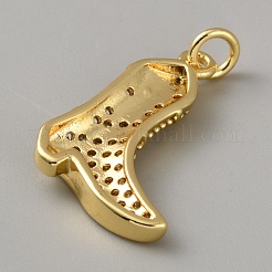 Pendentifs avec zircon cubiques à micro-pavés en laiton&nbsp;KK-WH0062-252A-G